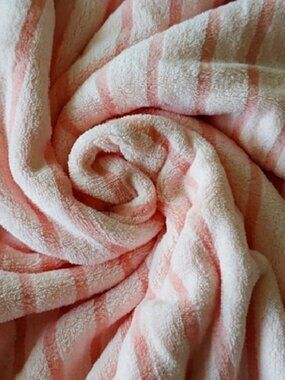 Beach Bath Pool soft flannelette striped towel- Pink